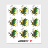 Funny Frog Toad Green Custom-Cut Vinyl Sticker (Vel)