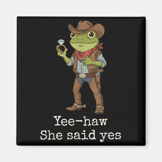 Funny Frog Western Engagement Matching Couples Tee Magneet (Voorkant)