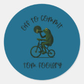 Funny Frog Wizard Off To Commit Tom Foolery Eclips Ronde Sticker (Voorkant)