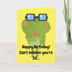 Funny Frog Yellow Son 30th Birthday Kaart