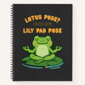 Funny Frog Yoga Cartoon Lotus Lily Pad Pose Design Notitieboek (Voorkant)