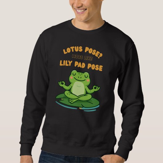 Funny Frog Yoga Cartoon Lotus Lily Pad Pose Design Trui (Voorkant)