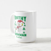 Funny Frothy the Snowman Personalized Coffee Mok (Voorkant links)