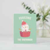 Funny Froting the Snowman Kerstgroet Briefkaart (Staand voorkant)
