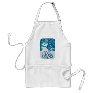 Funny Frozen Cool Beans Cartoon Art Design Standaard Schort
