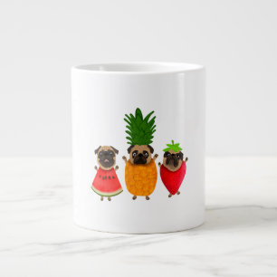Funny Fruit Pug Cute Dog Gift Pet Lover Extra Grote Beker