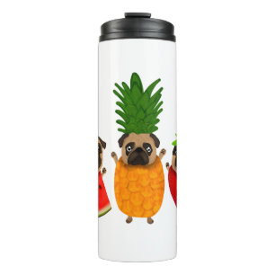 Funny Fruit Pug Cute Dog Gift   Pet Lover Thermosbeker