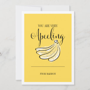 Funny Fruit Pun Apeeling Banana Valentijn Kaart