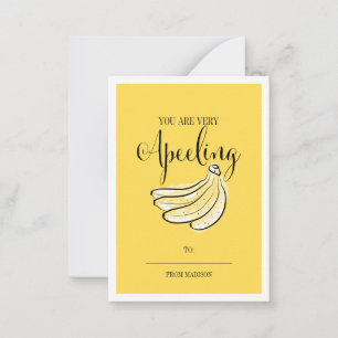 Funny Fruit Pun Banana Classroom Valentijn Card Notitiekaartje