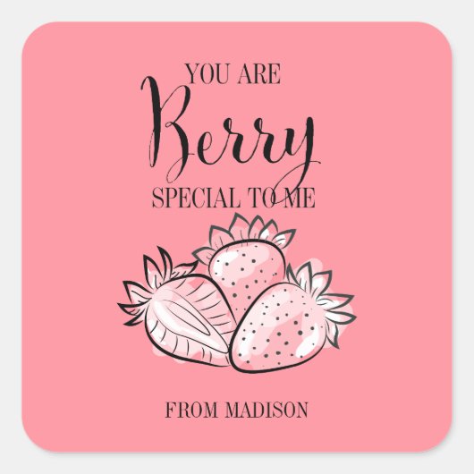 Funny Fruit Pun Berry Speciale Valentijn Sticker (Voorkant)