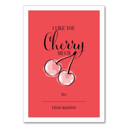 Funny Fruit Pun Cherry Classroom Valentijn Card Kaart (Voorkant)