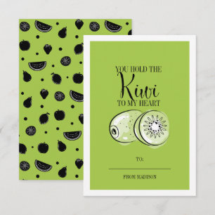 Funny Fruit Pun Kiwi Classroom Valentijn Card Kaart
