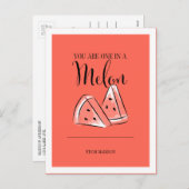 Funny Fruit Pun Melon Valentijn Briefkaart (Voorkant / Achterkant)