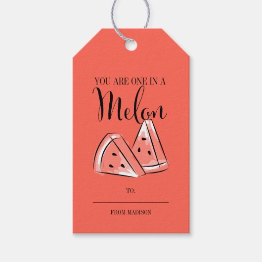 Funny Fruit Pun Melon Valentijn Gift Labels Cadeaulabel (Voorkant)