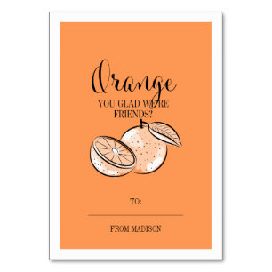 Funny Fruit Pun Oranje klaslokaalkaart Kaart