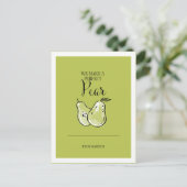 Funny Fruit Pun Perfect Pear Valentijn Briefkaart (Staand voorkant)