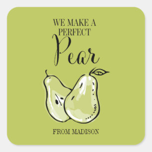 Funny Fruit Pun Perfect Pear Valentijn Sticker
