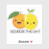 Funny fruit pun sticker - knijp op de laptop (Vel)