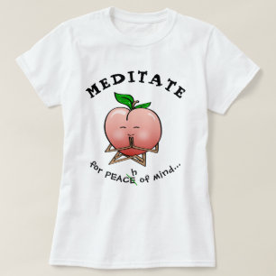 Funny Fruit T Shirten   Meditatie-peach T-shirt