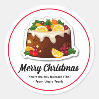 Funny Fruitcake Christmas Gift Label Sticker