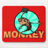 FUNNY FRUSTRATED MONKEY HORIZONTAL MUISMAT (Voorkant)