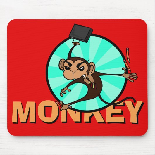 FUNNY FRUSTRATED MONKEY HORIZONTAL MUISMAT (Voorkant)