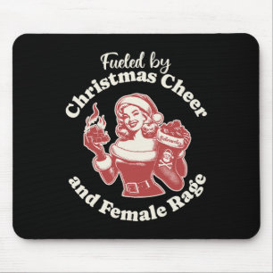 Funny Fueled by Christmas Cheer en Vrouw Rage Pa Muismat