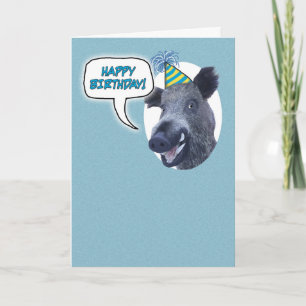 Funny Full Boar Birthday Kaart