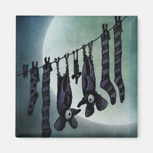 Funny Full Moon Bats Magneet