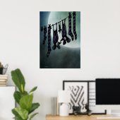 Funny Full Moon Bats Poster (Thuiskantoor)