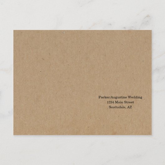 Funny & Fun RSVP Briefkaart - Rustic Kraft (Achterkant)