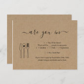 Funny & Fun RSVP Briefkaart - Rustic Kraft (Voorkant / Achterkant)