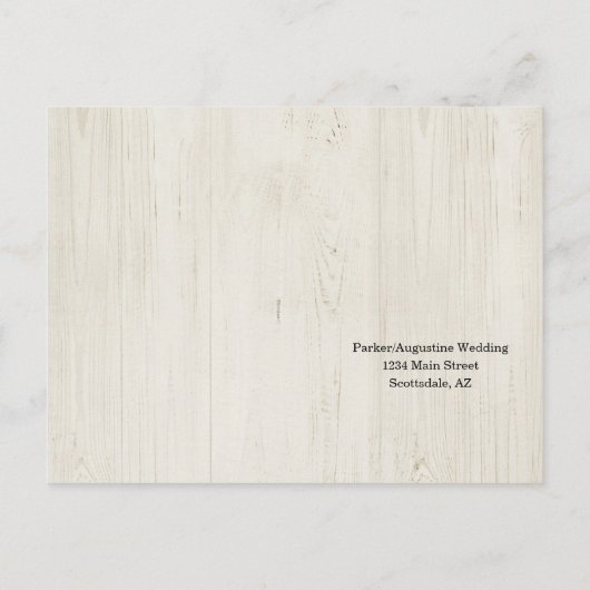 Funny & Fun RSVP Briefkaart - Rustiek Hout (Achterkant)