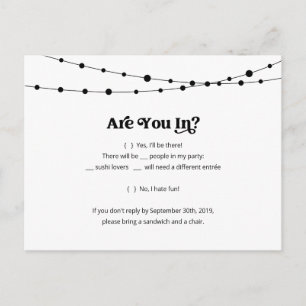 Funny & Fun Sushi RSVP Briefkaart - Kraft