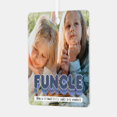 Funny Funcle Oncle Photo Noël Ornement en métal (Avant gauche)