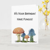 Funny Fungus Pun Happy Birthday Kaart (Gele Bloem)