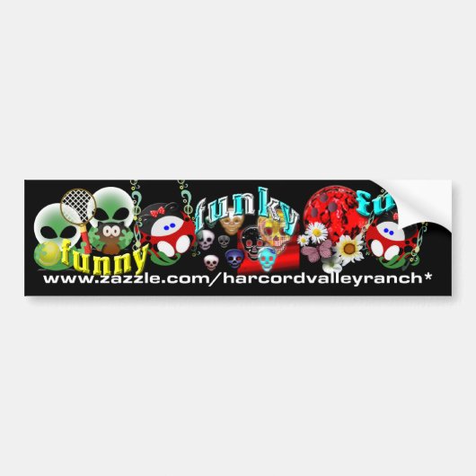 Funny Funky Fun Bumpersticker (Voorkant)