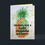 Funny Funky Pineappy Fruit humour Carte d'annivers<br><div class="desc">Funny Funky Pineapple Fruit humour carte d'anniversaire. Conçu à partir d'une de mes aquarelles originales,  j'aime les fleurs éthérées mais fortes de pavot.</div>