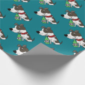 Funny Funky Pit bull Drink Cartoon van bier Cadeaupapier (Hoek)