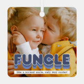 Funny Funny oom Foto Kerstmis Ornament (Achterkant)
