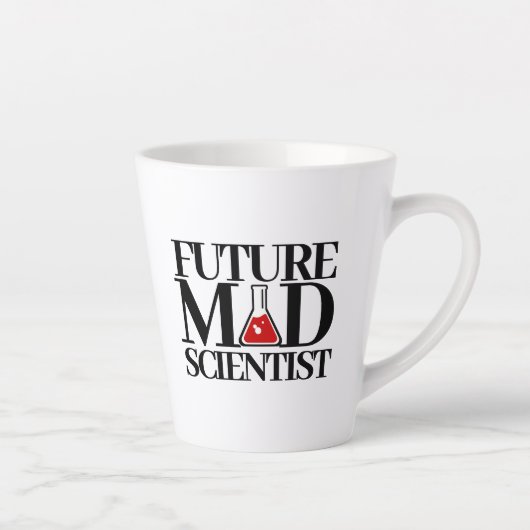 Funny Future Mad Scientist met Chemistry Beaker Latte Mok (Rechts)