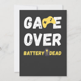 Funny Game Over Battery Dead Art Kaart