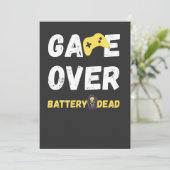 Funny Game Over Battery Dead Art Kaart (Staand voorkant)