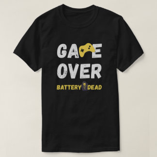 Funny Game Over Battery Dead Art T-shirt