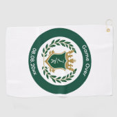Funny "Game Over" Wedding Monogram Crest Classic Golfhanddoek (Horizontaal)