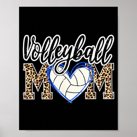 Funny Game Women Volleyball Leopard Ball Mom Mothe Poster (Voorkant)