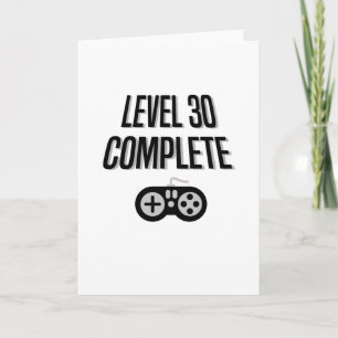 Funny Gamer 30th Birthday Level 30 Complete Kaart