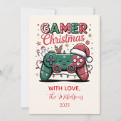 Funny Gamer Christmas Feestdagenkaart (Voorkant)