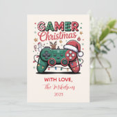 Funny Gamer Christmas Feestdagenkaart (Staand voorkant)