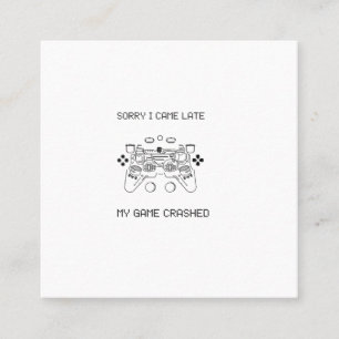 Funny gamer_game crasht vierkante visitekaartje